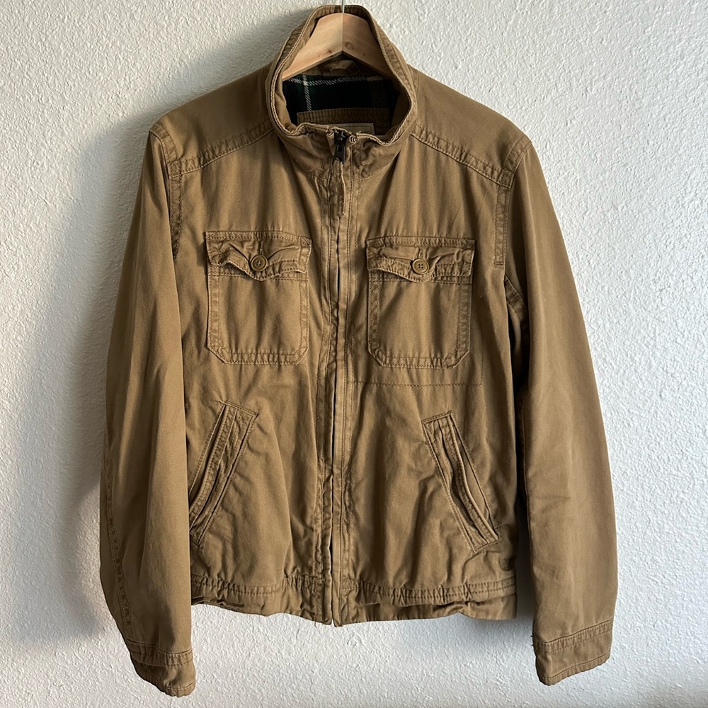 American Eagle Khaki Jacket w/ flannel lining